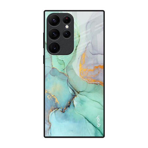Green Marble Glossy Case for Samsung Galaxy S22 Ultra 5G