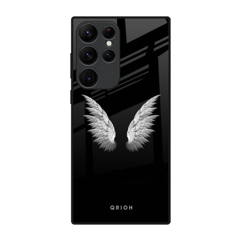 White Angel Wings Glossy Case for Samsung Galaxy S22 Ultra 5G
