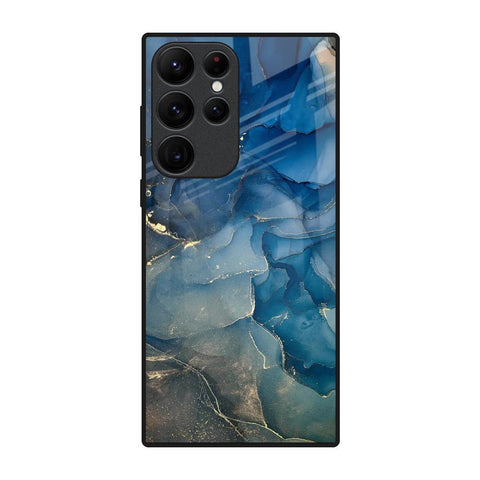 Blue Cool Marble Glossy Case for Samsung Galaxy S22 Ultra 5G