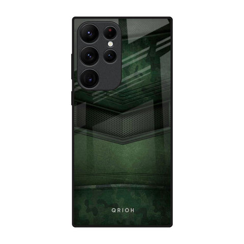 Green Leather Glossy Case for Samsung Galaxy S22 Ultra 5G