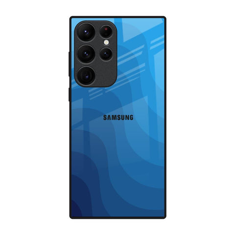 Blue Wave Abstract Glossy Case for Samsung Galaxy S22 Ultra 5G
