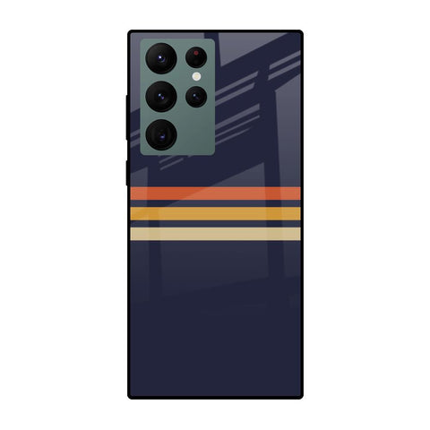 Tricolor Stripes Glossy Case For Samsung Galaxy S22 Ultra 5G