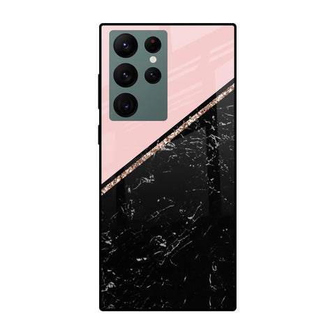 Marble Texture Pink Glossy Case For Samsung Galaxy S22 Ultra 5G