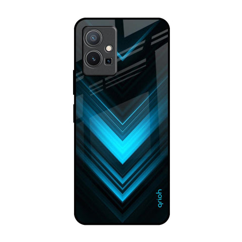 Vertical Blue Arrow Glossy Case For Vivo Y75 5G