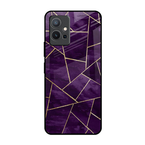 Geometric Purple Glossy Case For Vivo Y75 5G
