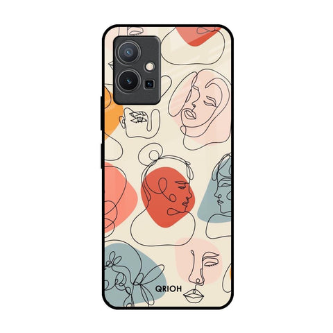 Abstract Faces Glossy Case for Vivo Y75 5G