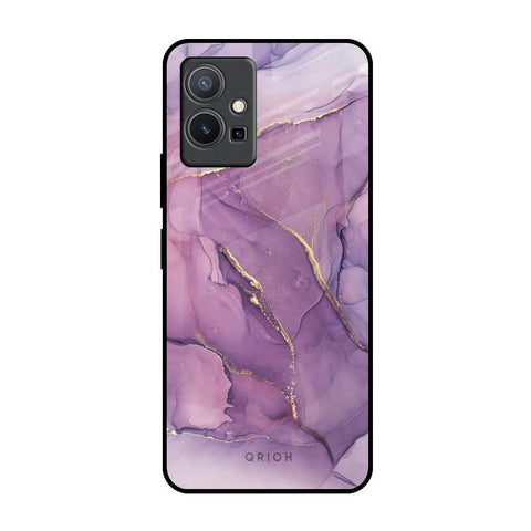 Purple Gold Marble Glossy Case for Vivo Y75 5G