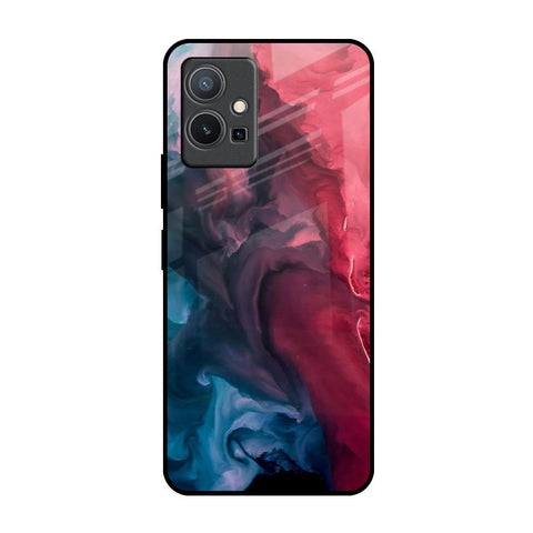 Blue & Red Smoke Glossy Case for Vivo Y75 5G
