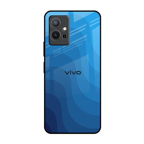 Blue Wave Abstract Glossy Case for Vivo Y75 5G