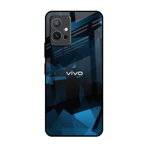 Polygonal Blue Box Glossy Case For Vivo Y75 5G
