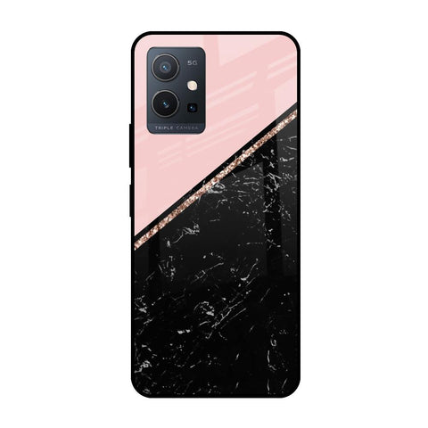 Marble Texture Pink Glossy Case For Vivo Y75 5G