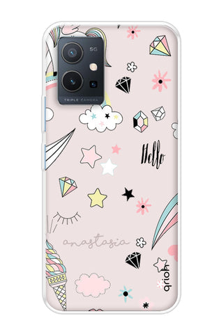 Unicorn Doodle Soft Cover For Vivo Y75 5G