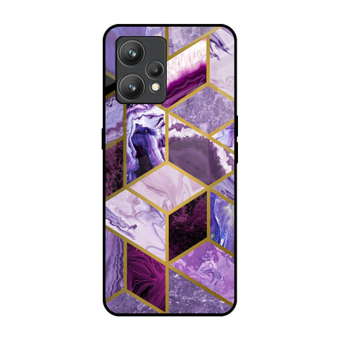 Purple Rhombus Marble Glossy Case for Realme 9 Pro Plus