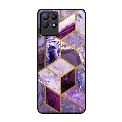Purple Rhombus Marble Glossy Case for Realme Narzo 50