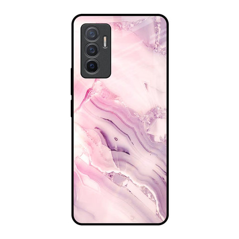 Diamond Pink Gradient Glossy Case For Vivo V23e 5G