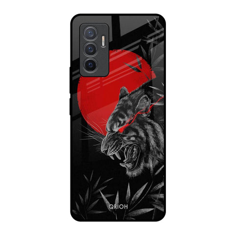 Red Moon Tiger Glossy Case for Vivo V23e 5G