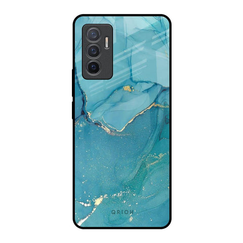 Blue Golden Glitter Glossy Case for Vivo V23e 5G