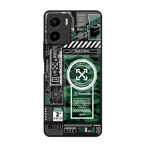 Green Camo Circuit Glossy Case for Vivo Y15s
