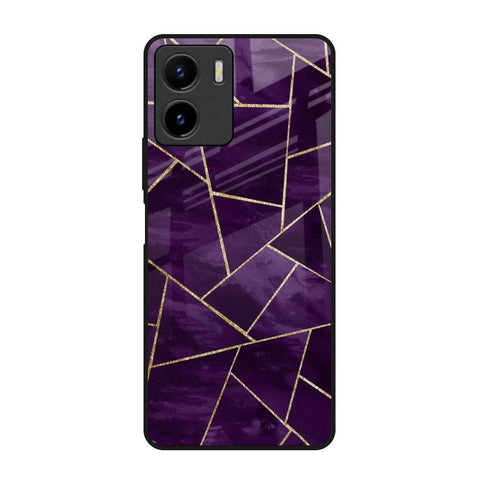 Geometric Purple Glossy Case For Vivo Y15s