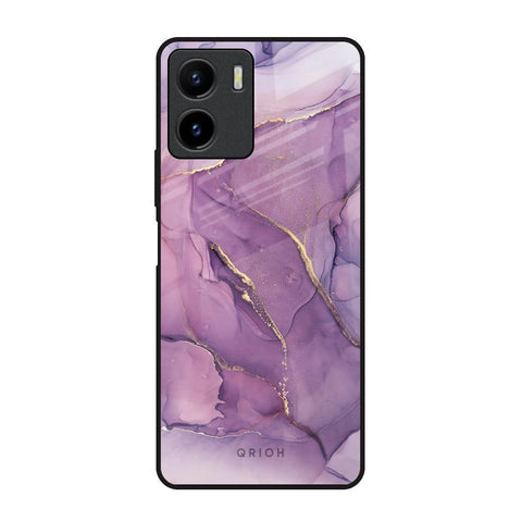 Purple Gold Marble Glossy Case for Vivo Y15s