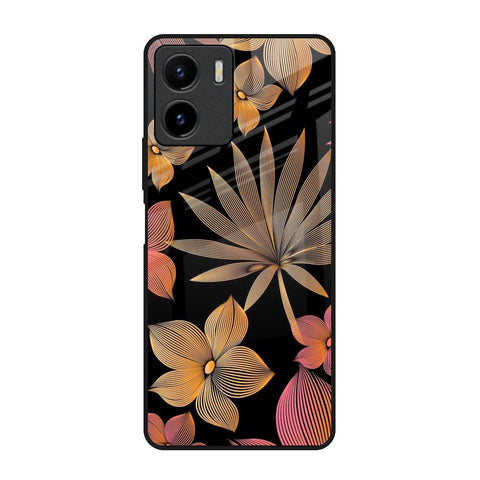 Lines Pattern Flowers Glossy Case for Vivo Y15s