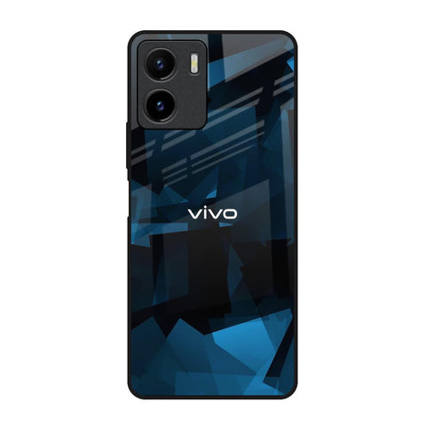 Polygonal Blue Box Glossy Case For Vivo Y15s