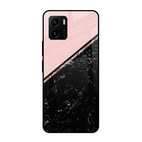 Marble Texture Pink Glossy Case For Vivo Y15s