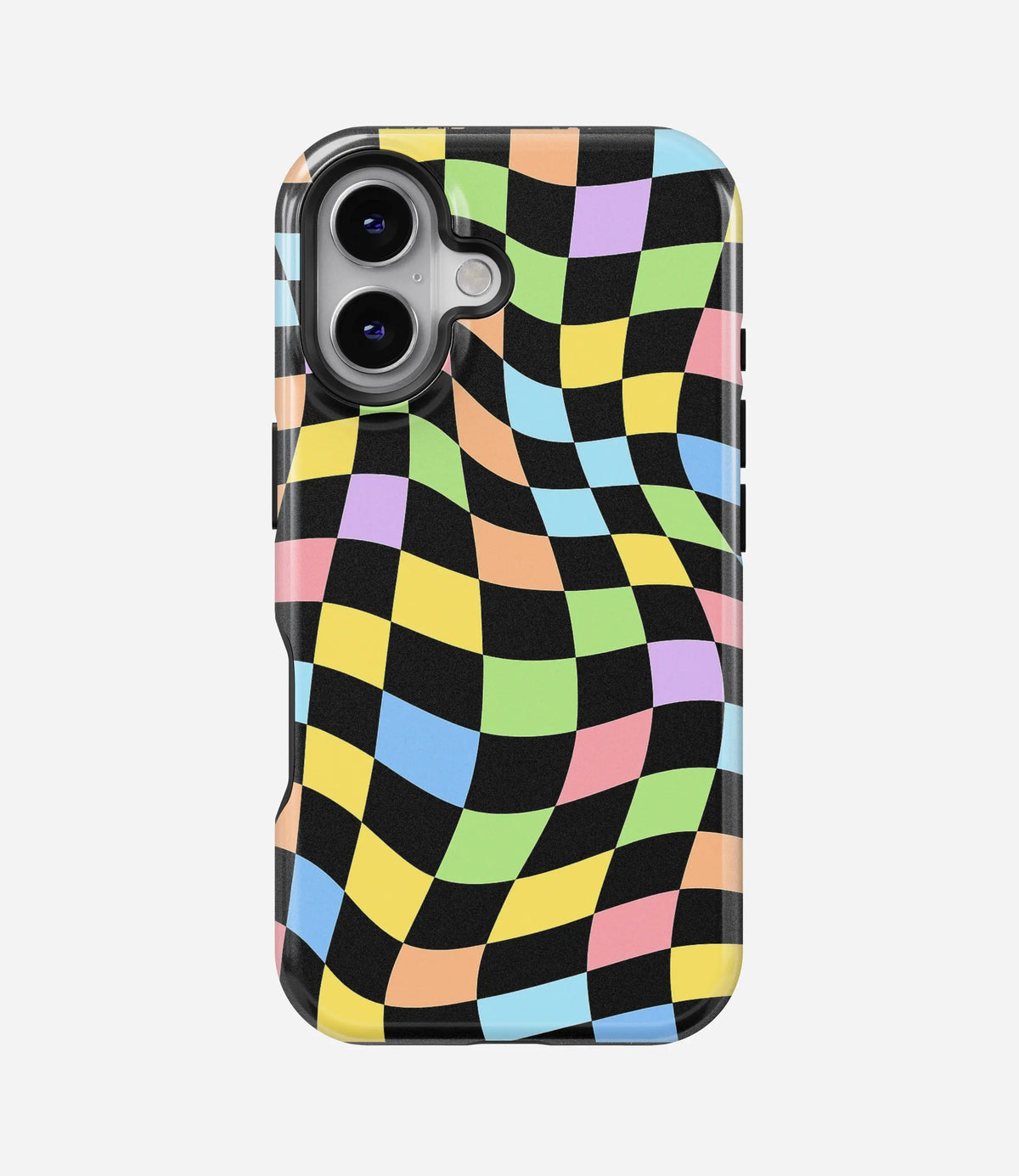 Candy Wave Check Premium Tough Shining Phone Case (Double Layer) Available For All iPhone Models