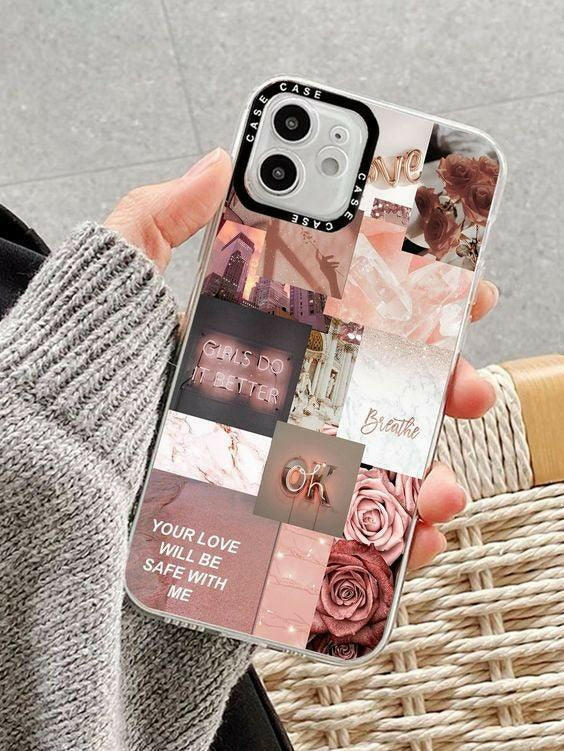 All Models "Rose Gold Collage" Transparent Phone Case - Case On