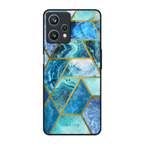 Turquoise Geometrical Marble Glossy Case for Realme 9 Pro 5G