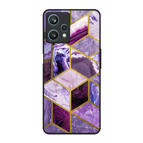 Purple Rhombus Marble Glossy Case for Realme 9 Pro 5G