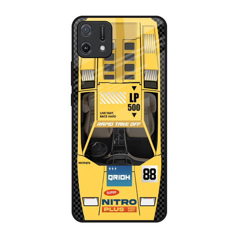 Yellow Racing Car Glossy Case for Oppo A16K