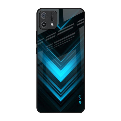 Vertical Blue Arrow Glossy Case For Oppo A16K