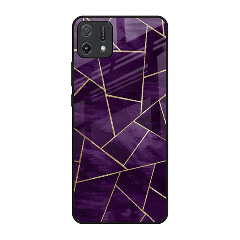 Geometric Purple Glossy Case For Oppo A16K
