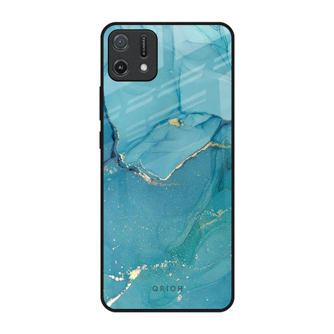 Blue Golden Glitter Glossy Case for Oppo A16K