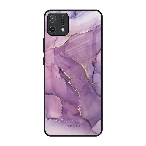 Purple Gold Marble Glossy Case for Oppo A16K