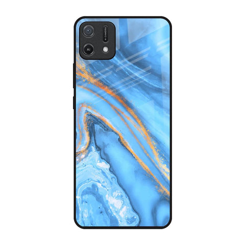 Vibrant Blue Marble Glossy Case for Oppo A16K