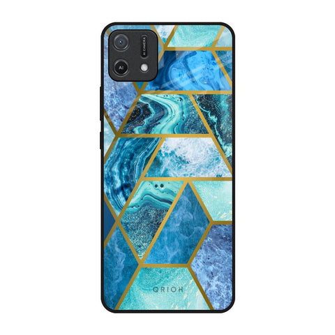 Turquoise Geometrical Marble Glossy Case for Oppo A16K