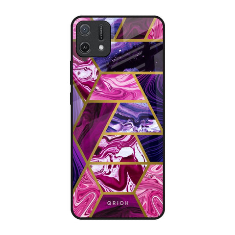Electroplated Geometric Marble Glossy Case for Oppo A16K