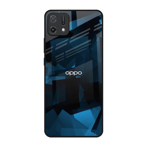 Polygonal Blue Box Glossy Case For Oppo A16K