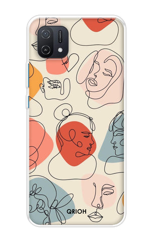 Abstract Faces Soft Cover for Oppo A16K