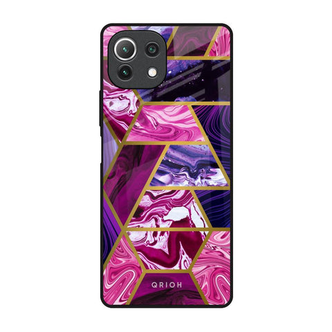 Electroplated Geometric Marble Glossy Case for Mi 11 Lite NE 5G