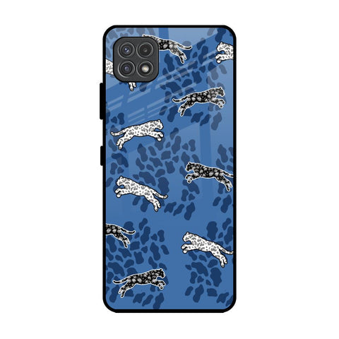 Blue Cheetah Glossy Case for Samsung Galaxy F42 5G