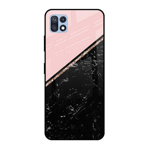 Marble Texture Pink Glossy Case For Samsung Galaxy F42 5G