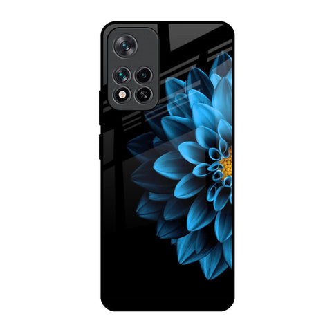Half Blue Flower Glossy Case for Mi 11i HyperCharge