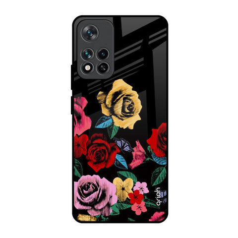 Floral Decorative Glossy Case For Mi 11i HyperCharge