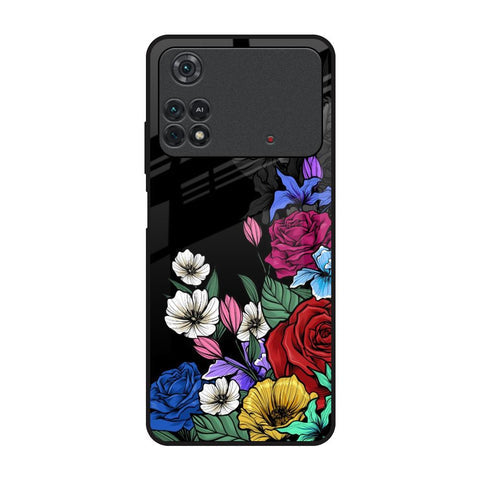 Rose Flower Bunch Art Glossy Case for Poco M4 Pro