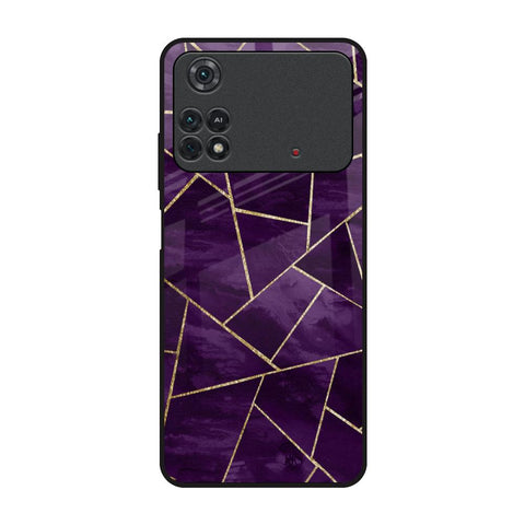 Geometric Purple Glossy Case For Poco M4 Pro
