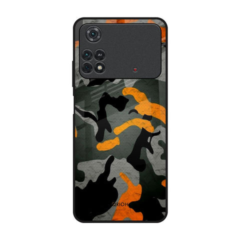 Camouflage Orange Glossy Case For Poco M4 Pro