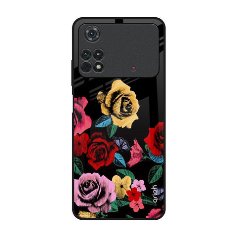 Floral Decorative Glossy Case For Poco M4 Pro